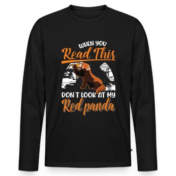 Red Panda Gift Cat Bear Red Panda - Men's Premium Organic Long Sleeve Shirt - black - Front - Nico (187cm)