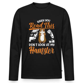 Hamster Geschenk Goldhamster Hamster - Männer Premium Bio Langarmshirt - Schwarz - Vorne - Nico (187cm)