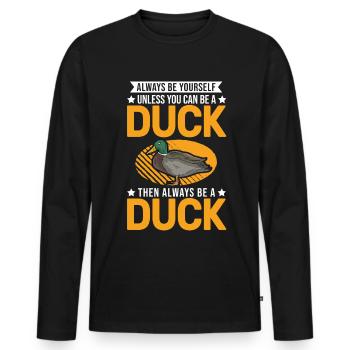 Duck Gift Duck Duck Breeder - Men's Premium Organic Long Sleeve Shirt - black - Front - Nico (187cm)