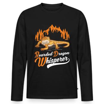 Bearded Dragon Whisperer Bearded Dragon Pogona - T-shirt manches longues Premium bio Homme - noir - Devant - Nico (187cm)