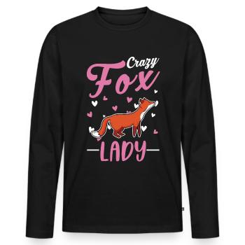 Crazy Fox Lads Red Fox Woman - Men's Premium Organic Long Sleeve Shirt - black - Front - Nico (187cm)