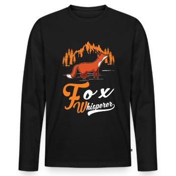 Fuchsflüsterer Fox Whisperer Fuchs - Men's Premium Organic Long Sleeve Shirt - black - Front - Nico (187cm)