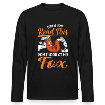 Fuchs Geschenk Rotfuchs - Männer Premium Bio Langarmshirt - Schwarz - Vorne - Nico (187cm)
