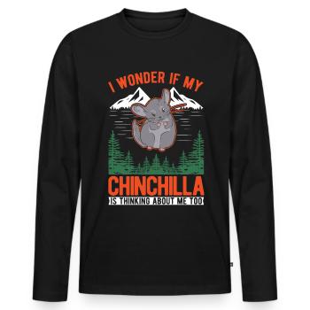 Chinchilla Gift Woolly Short-tailed Chinchilla - Men's Premium Organic Long Sleeve Shirt - black - Front - Nico (187cm)