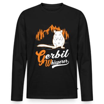 Gerbil Whisperer Racing Rat Gift Gerbil - Men's Premium Organic Long Sleeve Shirt - black - Front - Nico (187cm)