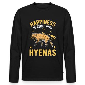 Hyène Lucky Aardwolf Hyène - T-shirt manches longues Premium bio Homme - noir - Devant - Nico (187cm)