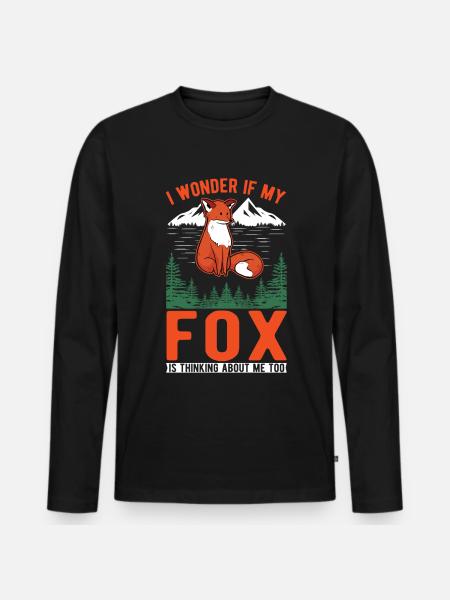 Fox Gift Red Fox - Men's Premium Organic Long Sleeve Shirt - black