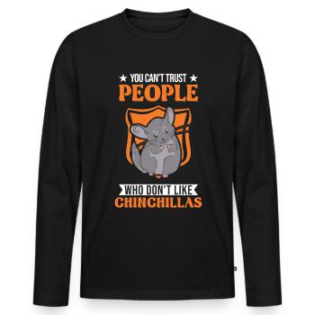 Chinchilla Gift Woolly Short-tailed Chinchilla - Men's Premium Organic Long Sleeve Shirt - black - Front - Nico (187cm)