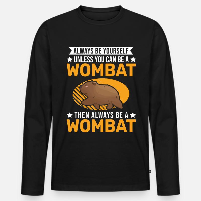 Always be yourself Wombat - Männer Premium Bio Langarmshirt - Schwarz