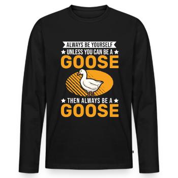 Geese Gift Goose Lovers Goose Breeders - Men's Premium Organic Long Sleeve Shirt - black - Front - Nico (187cm)