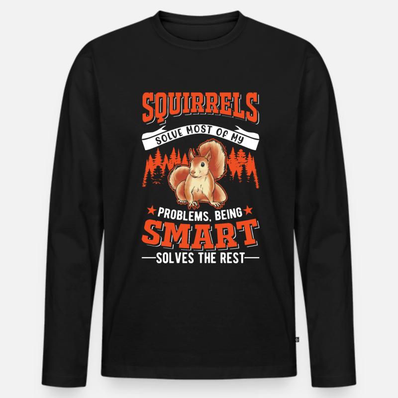 Eichhörnchen Geschenk Grauhörnchen Squirrel - Männer Premium Bio Langarmshirt - Schwarz