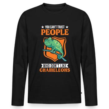 Chameleon Gift Chameleon - Men's Premium Organic Long Sleeve Shirt - black - Front - Nico (187cm)