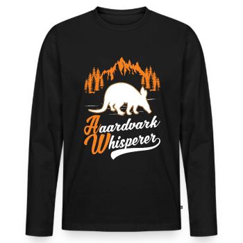 Erdferkel Flüsterer Aardvark Whisperer - Men's Premium Organic Long Sleeve Shirt - black - Front - Nico (187cm)