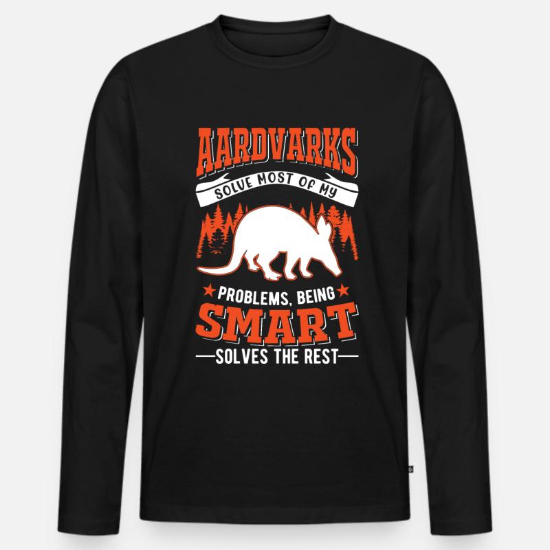 Erdferkel Geschenk Aardvark - Männer Premium Bio Langarmshirt - Schwarz