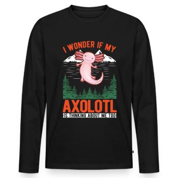 Axolotl Queue Cadeau Amphibien Axolotl - T-shirt manches longues Premium bio Homme - noir - Devant - Nico (187cm)