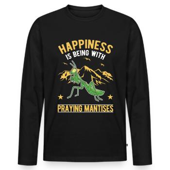Gottesanbeterin Mantis Fangschrecke - Männer Premium Bio Langarmshirt - Schwarz - Vorne - Nico (187cm)