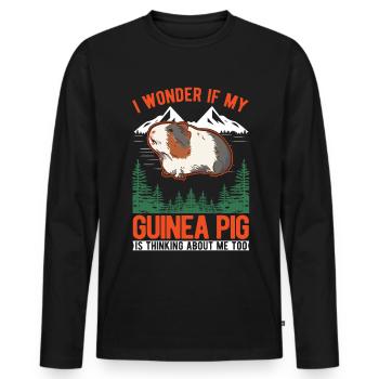 Guinea Pig Gift Guinea Pig - Men's Premium Organic Long Sleeve Shirt - black - Front - Nico (187cm)