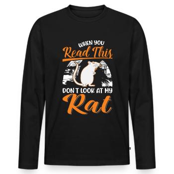 Rat Gift Rat domestique Rat Propriétaire - T-shirt manches longues Premium bio Homme - noir - Devant - Nico (187cm)