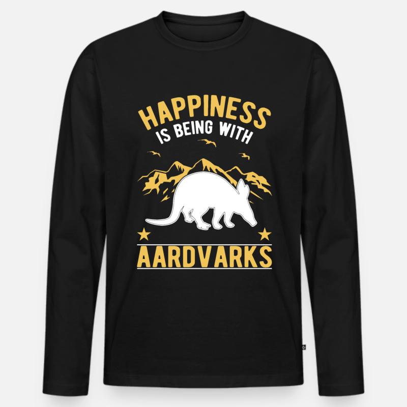 Erdferkel Glück Aardvark - Männer Premium Bio Langarmshirt - Schwarz