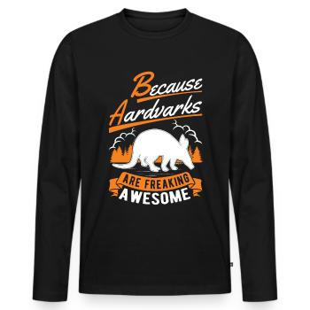 Because Aardvarks are freaking awesome Erdferkel - Männer Premium Bio Langarmshirt - Schwarz - Vorne - Nico (187cm)