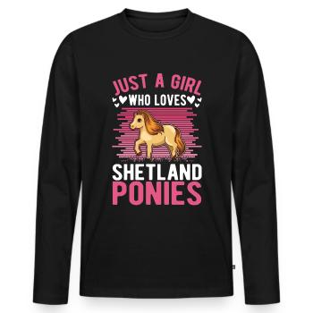 Shetland Pony Girl Shetland Pony Shetty - T-shirt manches longues Premium bio Homme - noir - Devant - Nico (187cm)
