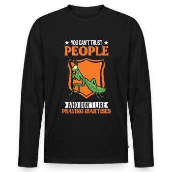 Praying mantis Gift Mantis Mantis - Men's Premium Organic Long Sleeve Shirt - black - Front - Nico (187cm)