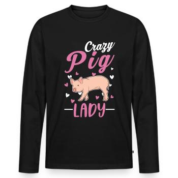 Pigs Mrs. Farmer Farmer - Men's Premium Organic Long Sleeve Shirt - black - Front - Nico (187cm)