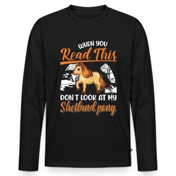 Shetland Pony Cadeau Shetty - T-shirt manches longues Premium bio Homme - noir - Devant - Nico (187cm)