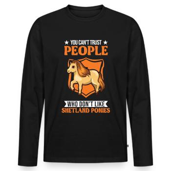 Shetland Pony Cadeau Shetty - T-shirt manches longues Premium bio Homme - noir - Devant - Nico (187cm)