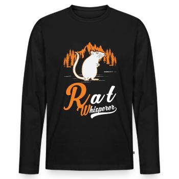 Ratten Flüsterer Hausratte Rattenbesitzer - Männer Premium Bio Langarmshirt - Schwarz - Vorne - Nico (187cm)