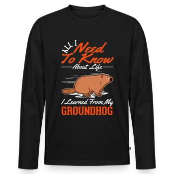 Marmot Groundhog Day Forest Marmot - Men's Premium Organic Long Sleeve Shirt - black - Front - Nico (187cm)