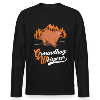 Murmeltier Flüsterer Groundhog Waldmurmeltier - Männer Premium Bio Langarmshirt - Schwarz - Vorne - Nico (187cm)