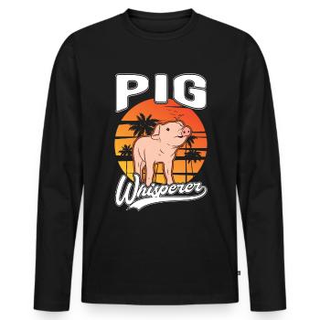 Pigs Whisperer Cadeau Farmer Pig - T-shirt manches longues Premium bio Homme - noir - Devant - Nico (187cm)