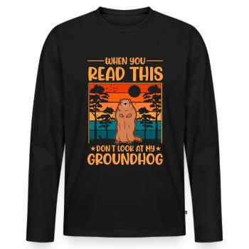 Marmot Groundhog Day Forest Marmot - Men's Premium Organic Long Sleeve Shirt - black - Front - Nico (187cm)