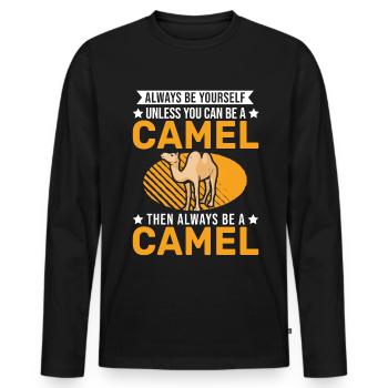 Always be yourself Camel Big Camel Camel - Men's Premium Organic Long Sleeve Shirt - black - Front - Nico (187cm)