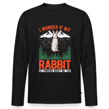 Rabbit Rabbit Rabbit - Men's Premium Organic Long Sleeve Shirt - black - Front - Nico (187cm)