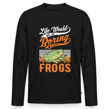 Frosch Geschenk Laubfrosch - Männer Premium Bio Langarmshirt - Schwarz - Vorne - Nico (187cm)