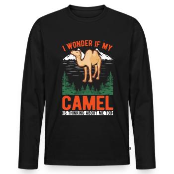 Kamel Geschenk Dromedar Camel Großkamel - Männer Premium Bio Langarmshirt - Schwarz - Vorne - Nico (187cm)