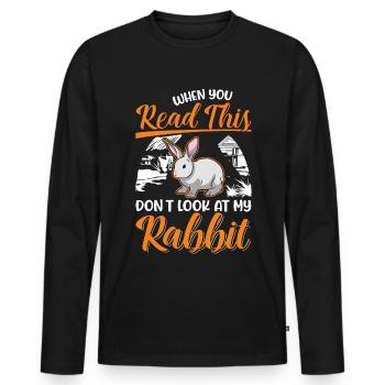 Rabbit Rabbit Rabbit - Men's Premium Organic Long Sleeve Shirt - black - Front - Nico (187cm)