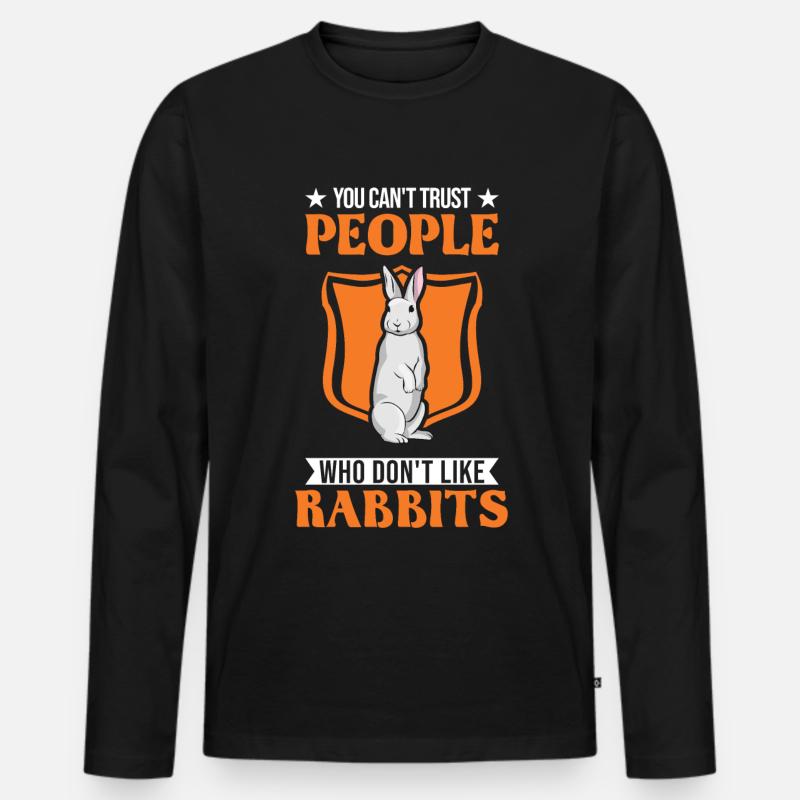 Rabbit Rabbit Rabbit - Men's Premium Organic Long Sleeve Shirt - black