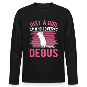 Degu Fille Arbuste Rat Forest Degu - T-shirt manches longues Premium bio Homme - noir - Devant - Nico (187cm)