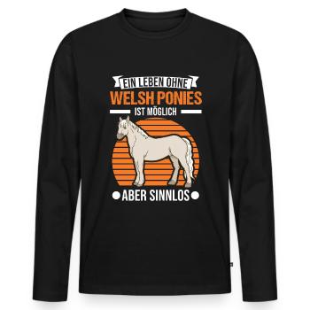 Welsh Pony Reiterin - Männer Premium Bio Langarmshirt - Schwarz - Vorne - Nico (187cm)