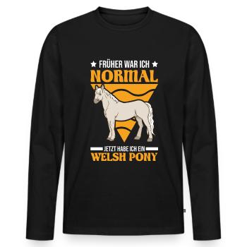 Welsh Pony Reiterin - Männer Premium Bio Langarmshirt - Schwarz - Vorne - Nico (187cm)