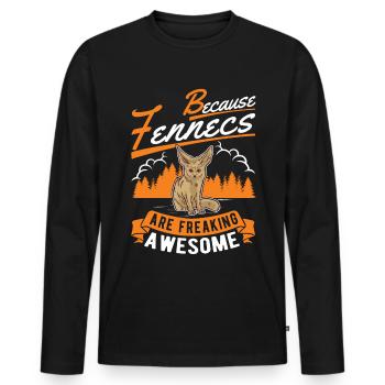 Parce que les Fennecs sont des Fennek impressionnants - T-shirt manches longues Premium bio Homme - noir - Devant - Nico (187cm)