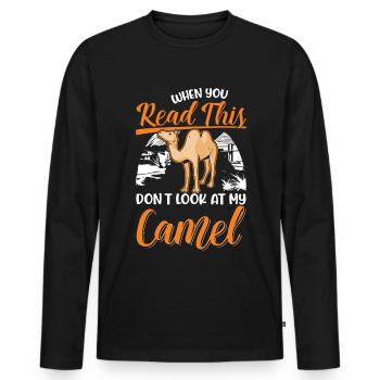 Kamel Geschenk Dromedar Camel Großkamel - Männer Premium Bio Langarmshirt - Schwarz - Vorne - Nico (187cm)