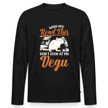 Degu Gift Shrub Rat Forest Degu - Men's Premium Organic Long Sleeve Shirt - black - Front - Nico (187cm)