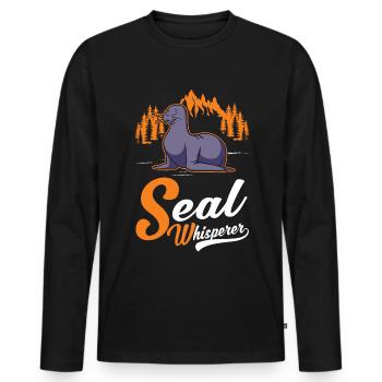 Robbenflüsterer Seerobbe Robbe Seehund - Männer Premium Bio Langarmshirt - Schwarz - Vorne - Nico (187cm)