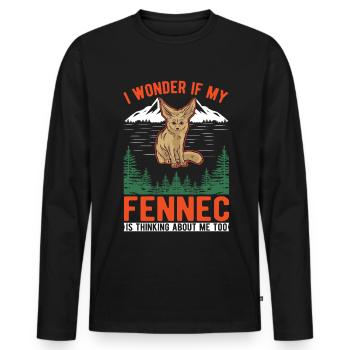 Fennec Gift Fennec Desert Fox - Men's Premium Organic Long Sleeve Shirt - black - Front - Nico (187cm)