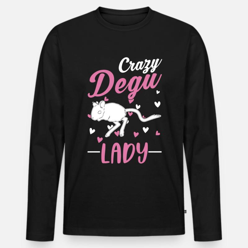 Crazy Degu Mrs. Walddegu - Men's Premium Organic Long Sleeve Shirt - black