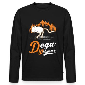 Degu Whisperer Forest Degu - Men's Premium Organic Long Sleeve Shirt - black - Front - Nico (187cm)